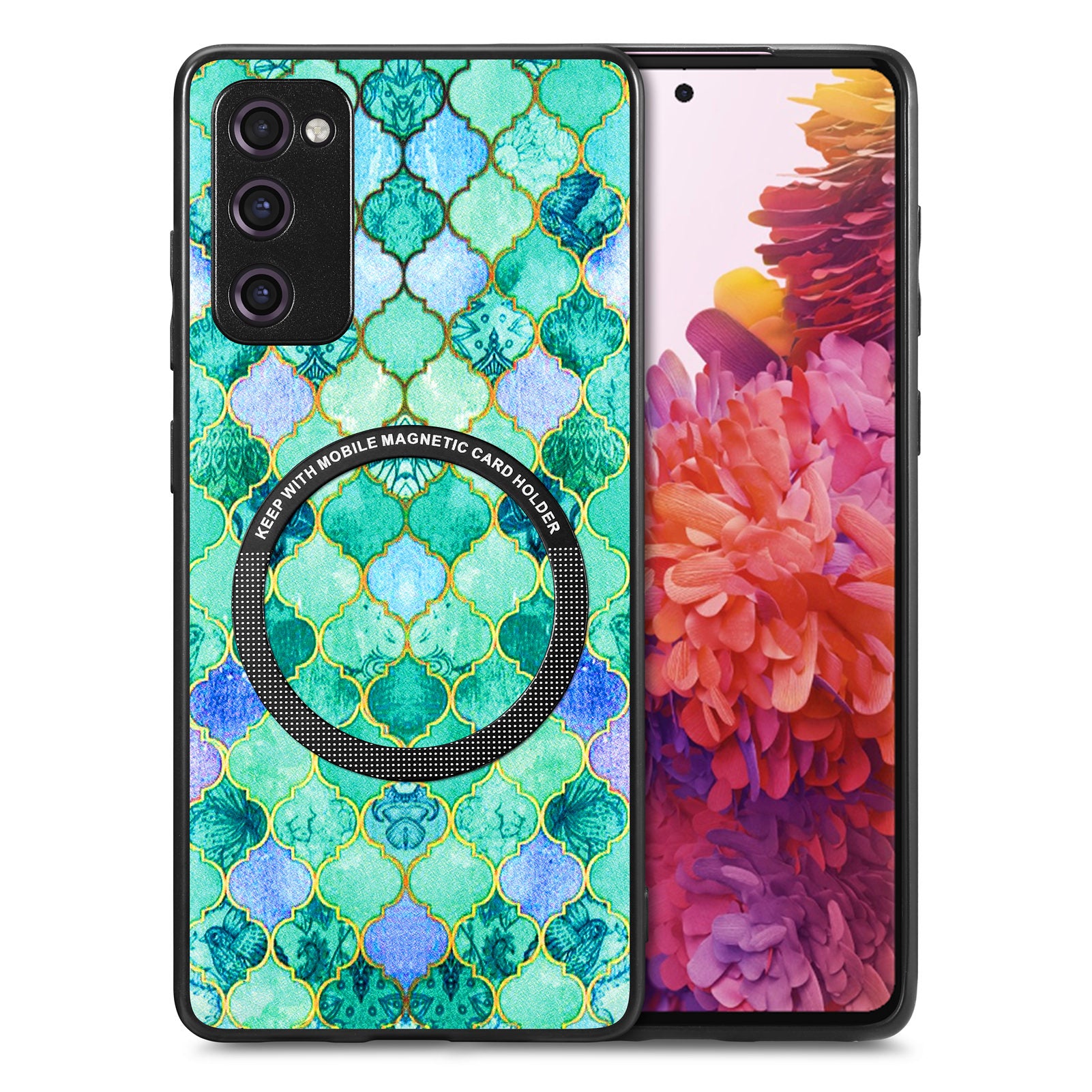 For Samsung Galaxy S20 FE 4G FE 5G S20 Lite S20 FE 2022 PC TPU PU Leather Slim Cover Metal Ring Pattern Printing Phone Case For Samsung Galaxy S20 FE 4G FE 5G S20 Lite S20 FE 2022 PC TPU PU Leather Slim Cover Metal Ring Pattern Printing Phone Case